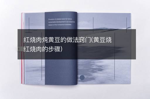 红烧肉炖黄豆的做法窍门(黄豆烧红烧肉的步骤)